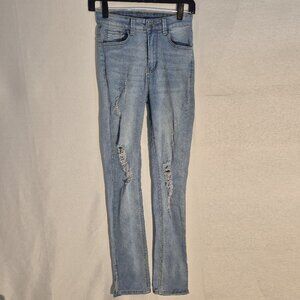 SHEIN distressed skinny jeans with 24" waist